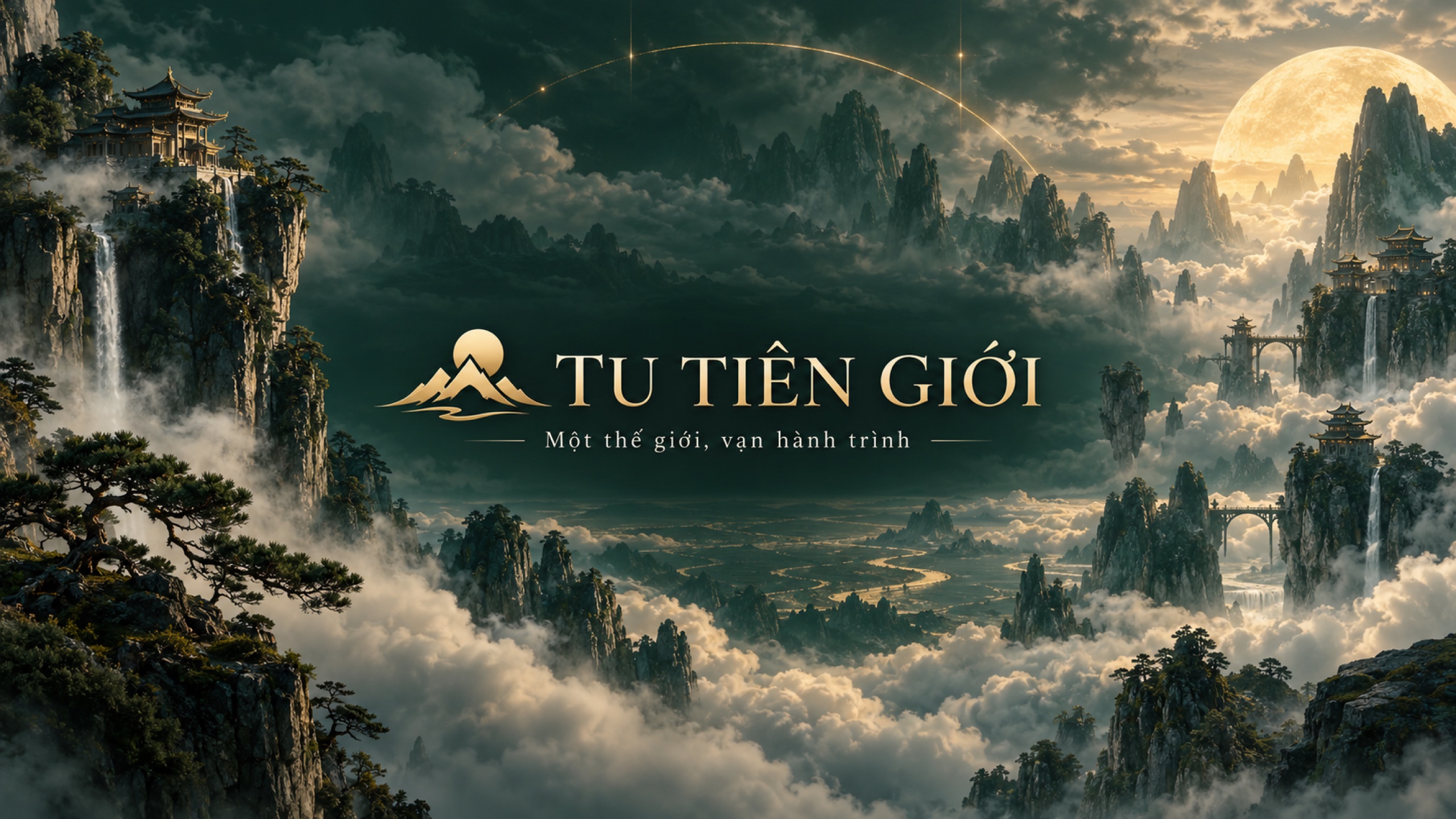 Tu Tiên Giới — Một thế giới, vạn hành trình. Núi non và tiên cung giữa biển mây.